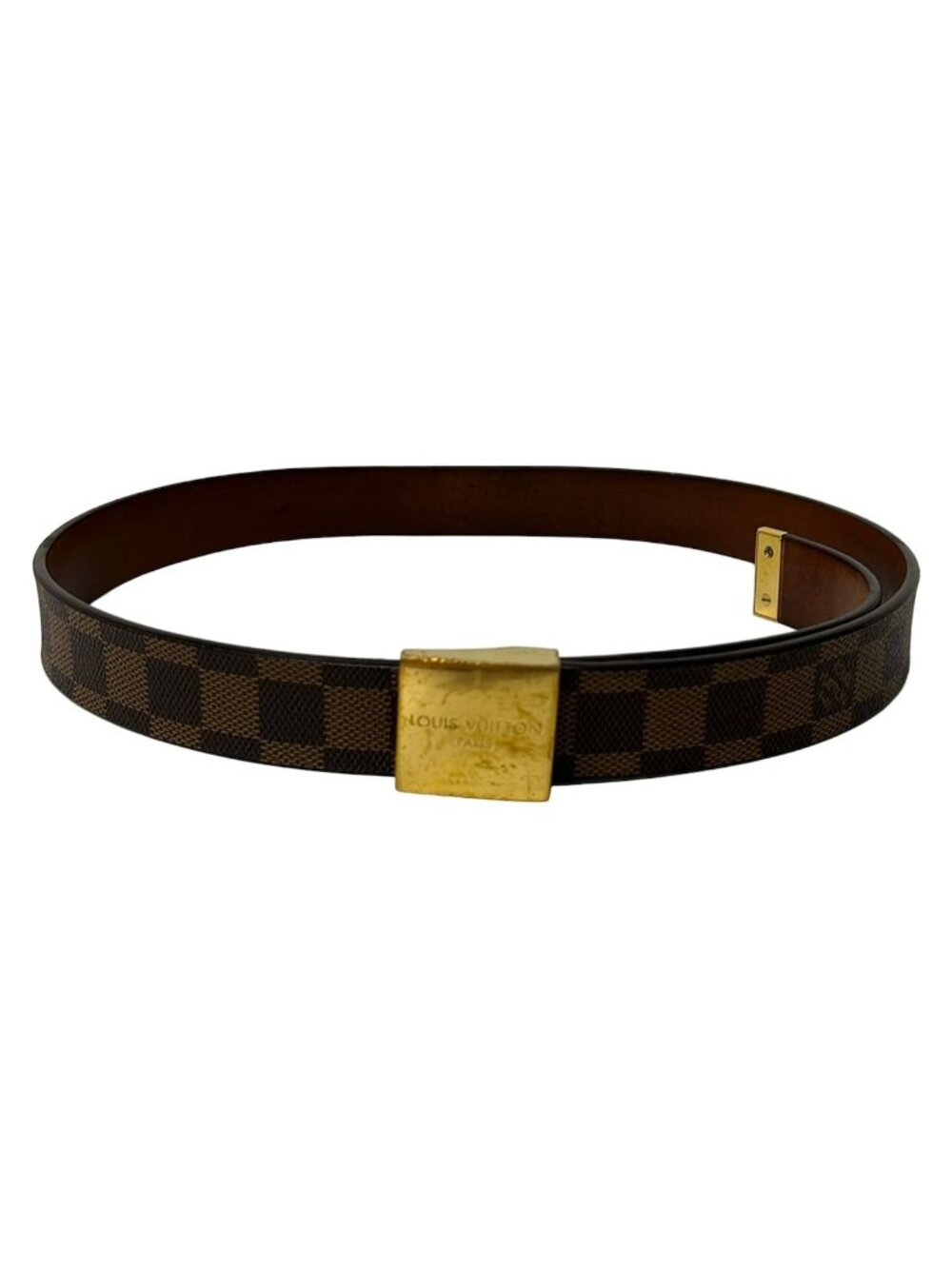 Louis Vuitton Belt Damier Ceinture Carre Gold Ebene